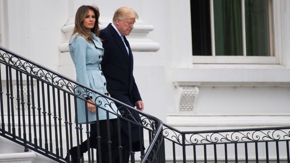 Melania Trump dons  coat at a chilly White House Easter Egg Roll